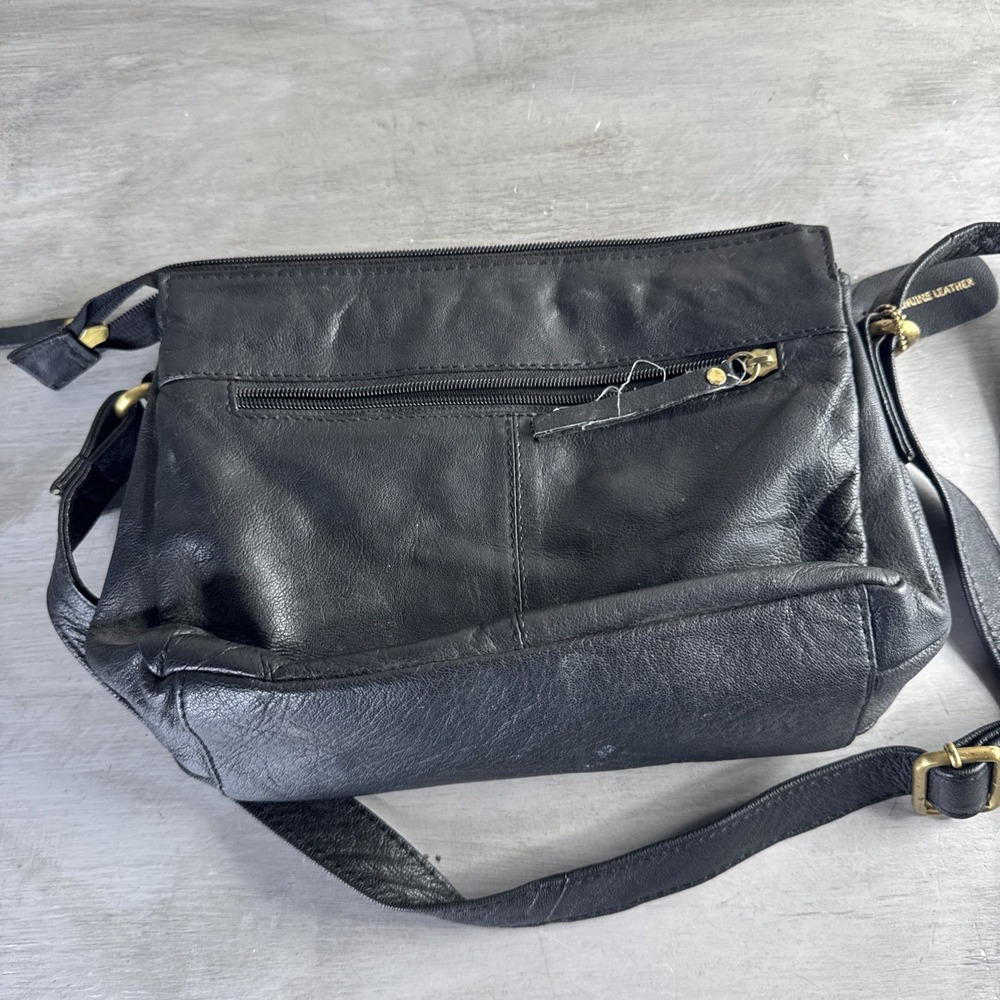 GREAT AMERICAN LEATHERWORKS ~ BLACK CROSSBODY PURSE - Picture 7 of 8